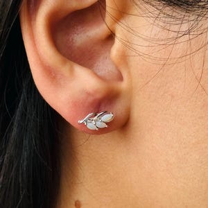 Silver Opal Stud,Silver Leaf Stud,Silver Olive Leaf Stud,Silver Peace Stud,Silver Tiny Stud