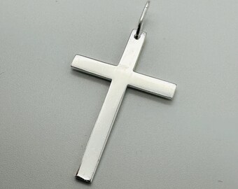Solid 925 Sterling Silver Designer Cross Pendant Necklace 20” Chain New