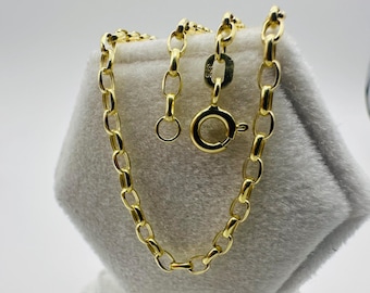 9kt geelgouden 3 mm ovale belcher-ketting - 16" 18" 20" 22" 24" gouden ketting voor dames