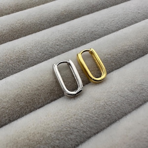 Sterling Silver Extra Tiny Minimalist Oval Huggie Hoop Earring - 8mm Huggie Earrings - Gift For Her