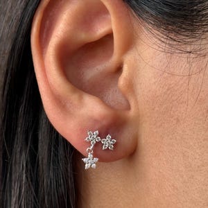 Dainty Cyrstal Stud Earring,Tiny Dangle Stud Earring,School Earring,Minimalist Stud Earring