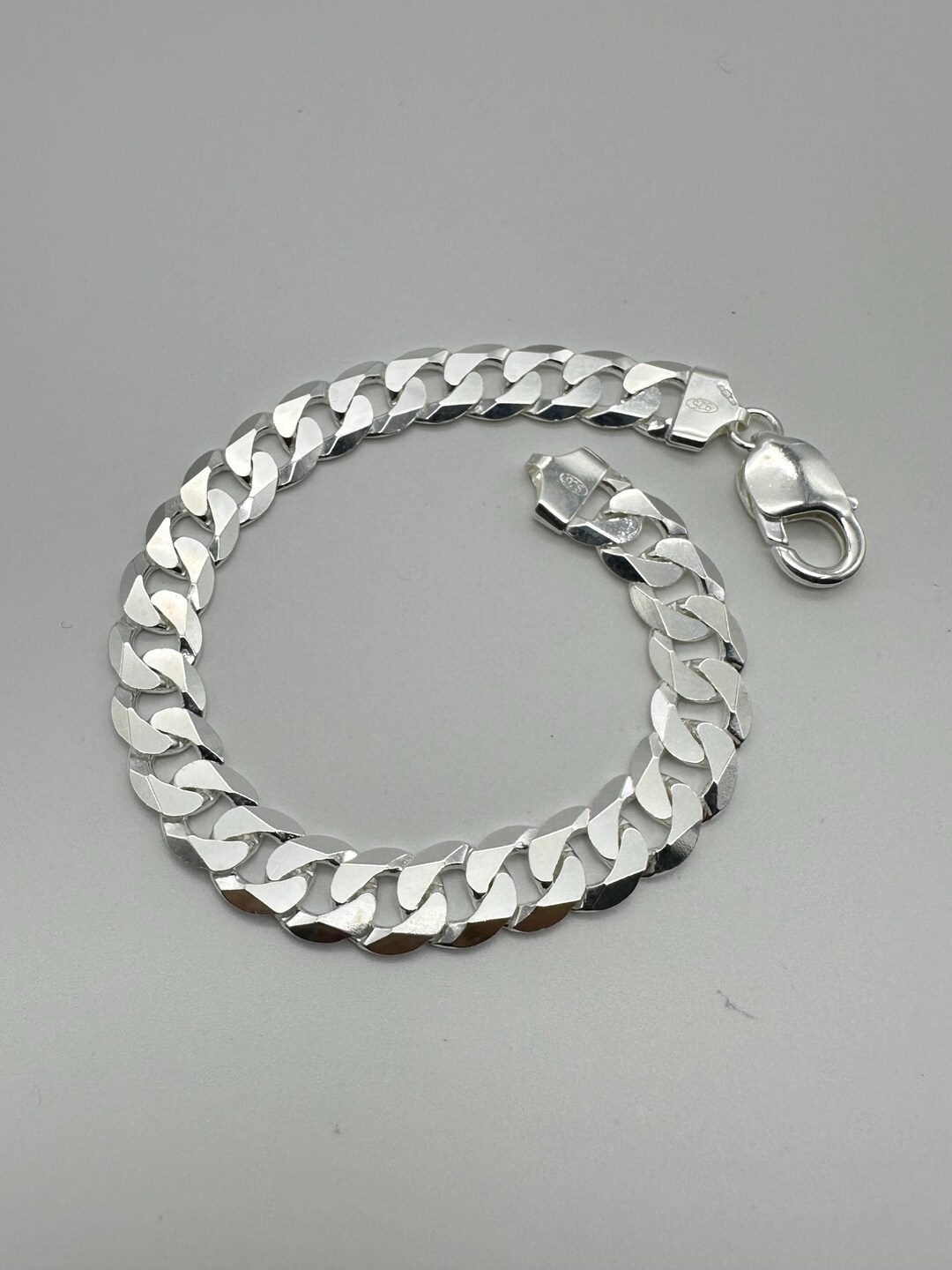 Gossip Girl 925 Sterling Silver Filled Curb Chain Bracelet & Necklace Set - 10mm - 87g