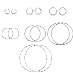 Minimalist Tiny Piercing Sleeper Earring 925 Sterling Silver 14mm 16mm 20mm 40mm 50mm 60mm 70mm 80mm Hoop Earring - 2mm thickness Sleeper