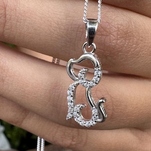Sterling Silber Hund Anhänger, Silber kleinen Hund Charme Anhänger, Silber Tier Halskette, Sterling Silber niedlichen Hund Haustier Hund Halskette