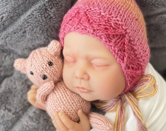 Sweet Little Knit Teddy, Knit Teddy Bear, Newborn Photography Prop