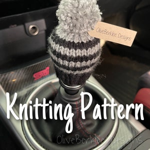 KNITTING PATTERN - Gear Shift Knit Hat, Shift Knob Cozy, Shift Knob Knit Beanie, Digital PDF Download File, Instant Download Pattern