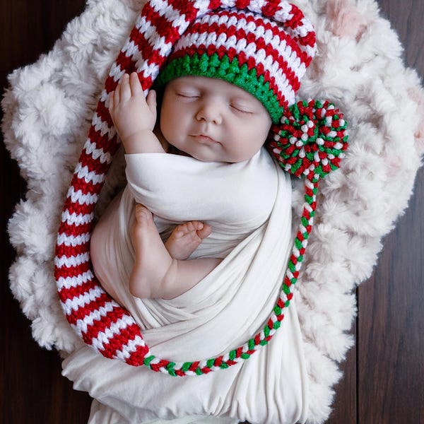 Christmas Elf Stocking Beanie - (Newborn-Toddler)