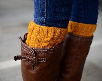 Cable Knit Boot Cuffs, Boot Toppers