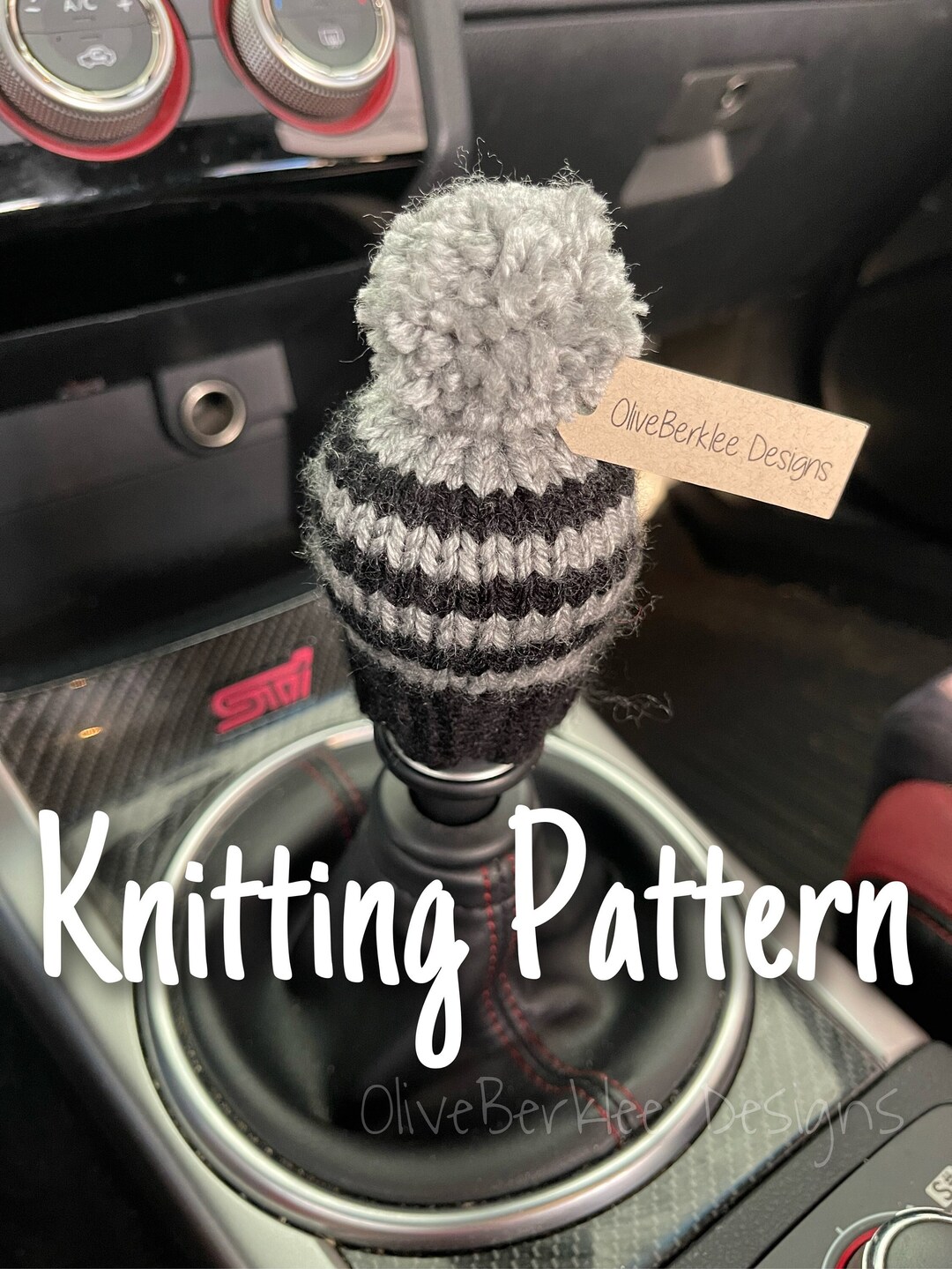 KNITTING PATTERN Gear Shift Knit Hat, Shift Knob Cozy, Shift Knob Knit