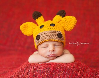 Crochet Georgie Giraffe Hat - Newborn