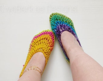 Adult Women Cozy Crochet Slippers