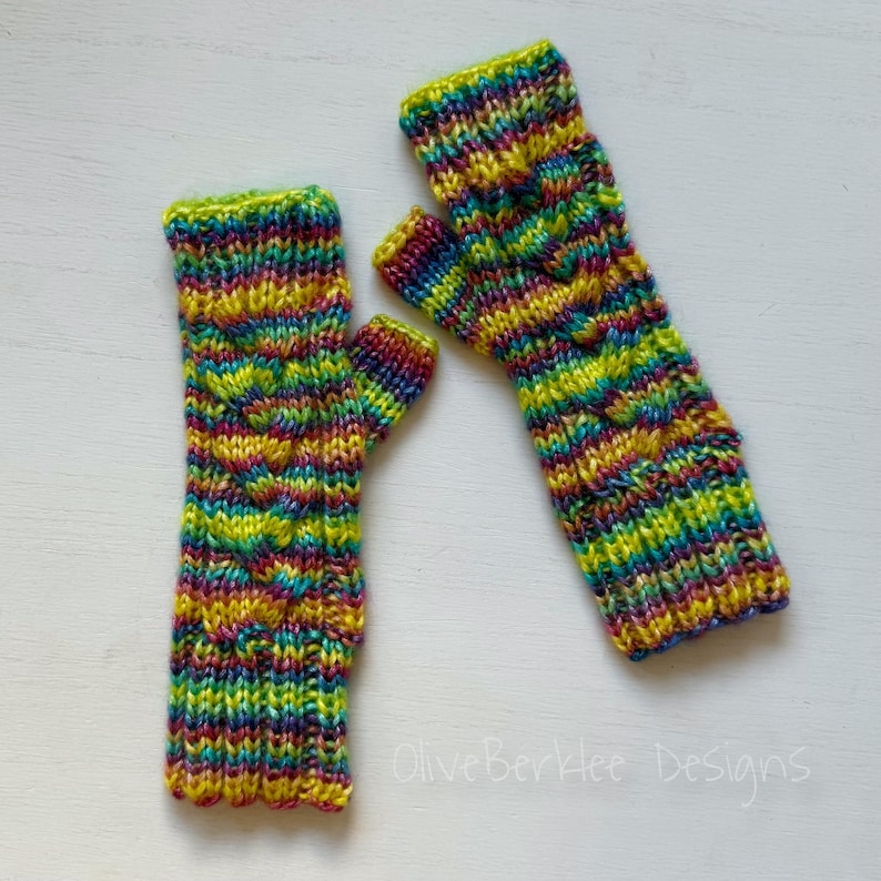 Knit Cable Hand Warmers: Fingerless Wool Blend Gloves, All Sizes Child to Adult image 6