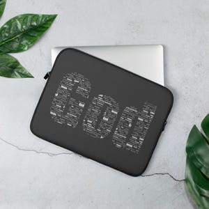 Names of God Laptop Sleeve: Water-Resistant Neoprene with Faux Fur Lining