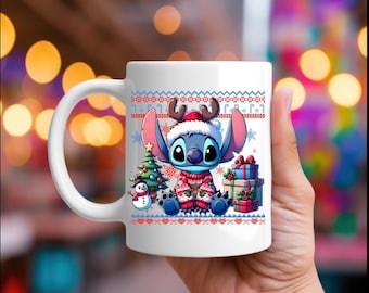 A Stitch Christmas, Customised Christmas 11oz White Mugs Gift