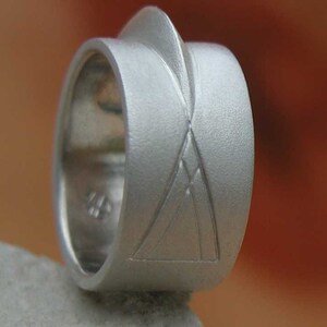 Artisan Archaic Look Mens Unisex Wide Sterling Silver Band With Atomic 14K Gold Dot Accents image 4