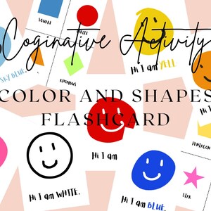 12 cartões coloridos e 16 flashcards de formas para pré-escola, cartões Montessori, cartões educativos para impressão, DOWNLOAD INSTANTÂNEO