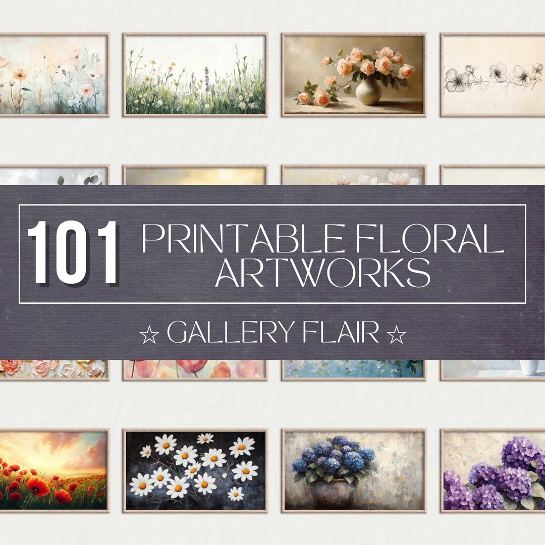 101 Floral Printable Wall Art Mega Set, Vintage Nature Botanical ...