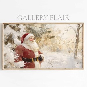 Festive Christmas Frame TV Art, Vintage Santa Claus Samsung Art, Captivating Winter Holiday Art for Frame TV, Instant Digital Download
