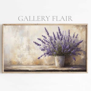 Cornice TV Farmhouse, Arte Samsung floreale Lavender Elegance, Arte Samsung vintage botanica rustica, Download digitale istantaneo