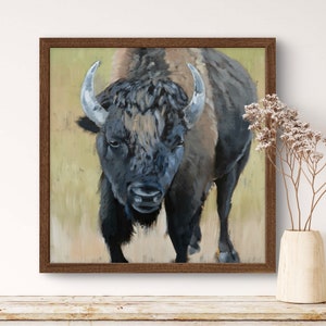 Buffalo Painting by K. Pitts - Fine Art Print