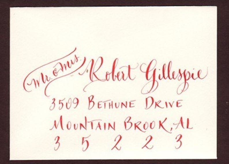 Envelope addressing wedding custom calligraphy by hand image 1