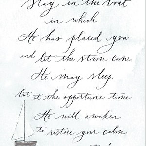 Padre Pio hand lettered print quote 8 x 10