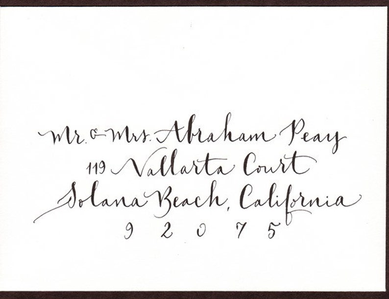 Modern calligraphy hand addressing wedding envelope image 2