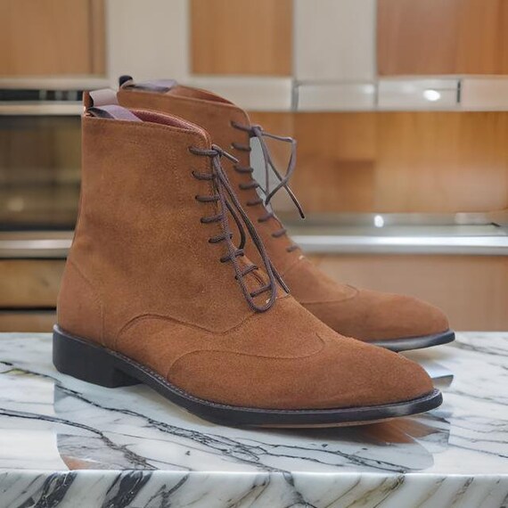 Suede wingtip boot discount