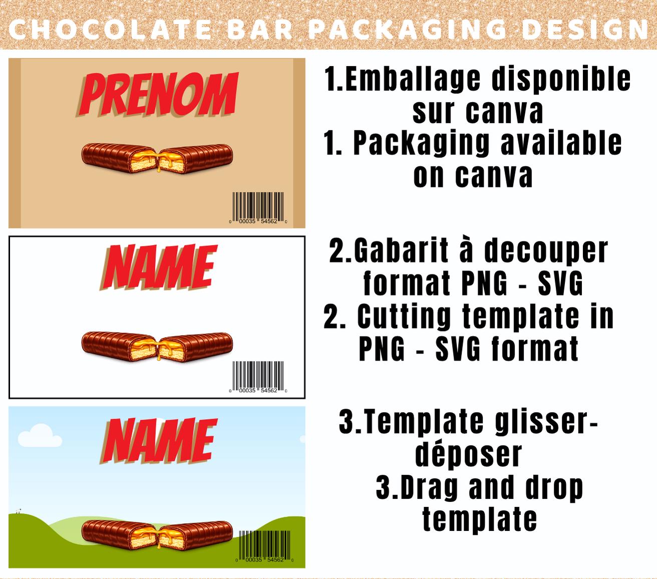 Chocolate Bar Wrapper Template Canva Editable – Personalized Chocolate ...