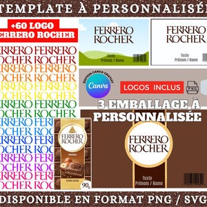 Template emballage tablette de chocolat personnalisable sur Canva | Étiquette sucrerie editable | +60 éléments décoratifs PNG inclus