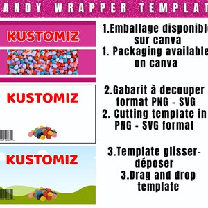 Customizable Haribo candy packaging template on Canva | Editable candy label | +210 decorative elements in PNG format included image 2