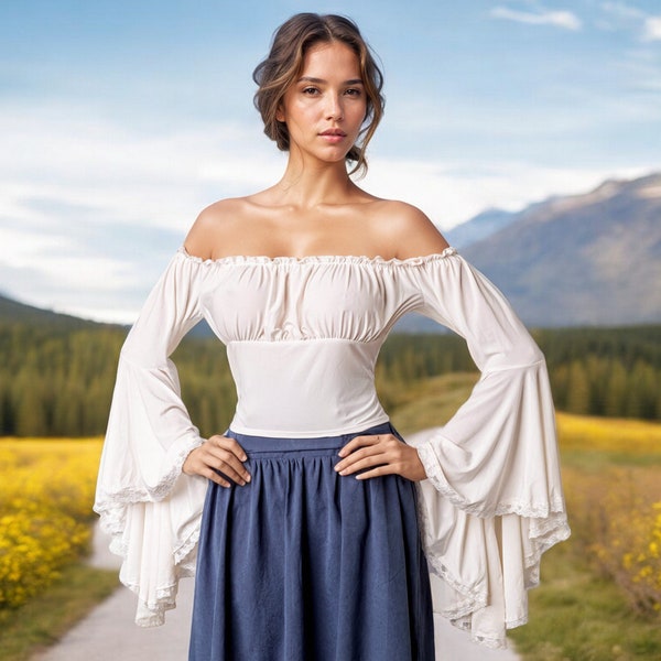 Medieval Ren Faire Long Blouse Etsy UK