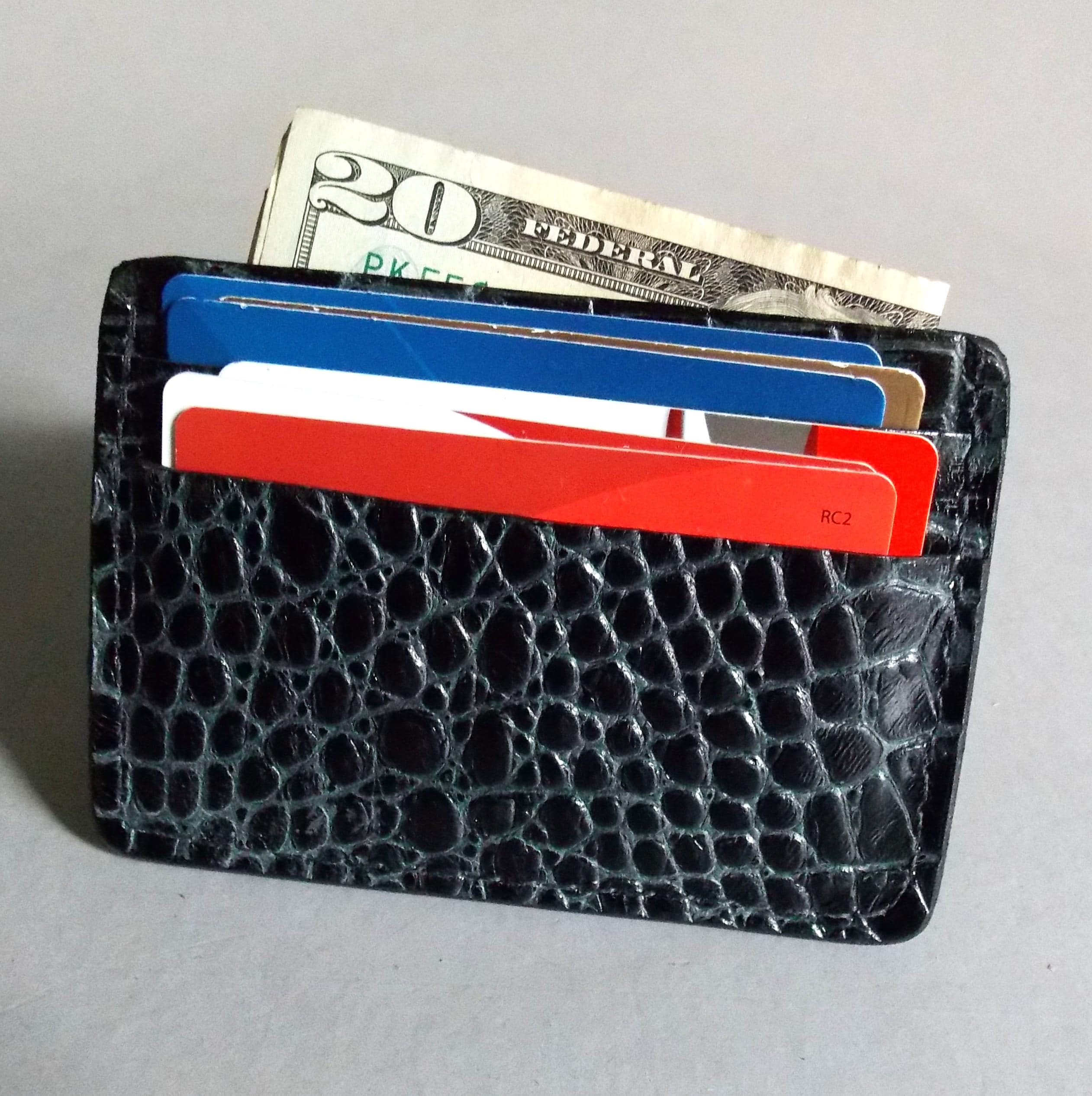 Alligator Leather Card Holder - Etsy