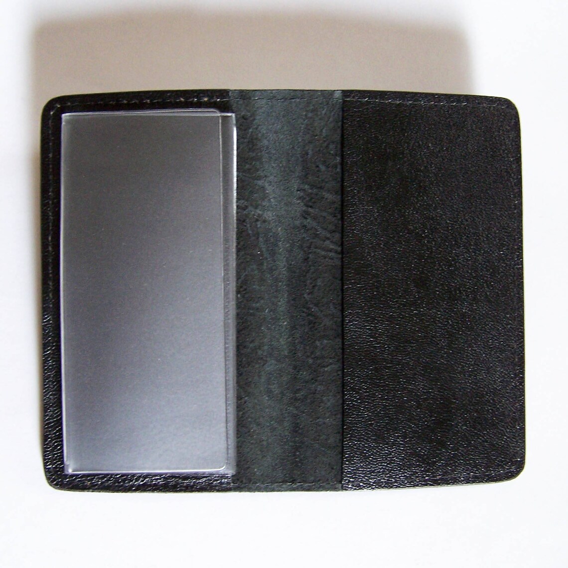 Black Leather Checkbook Cover Heavily Textured Black Leather Etsy
