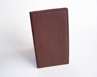 Brown Leather Checkbook Cover - Brown Check Book Holder