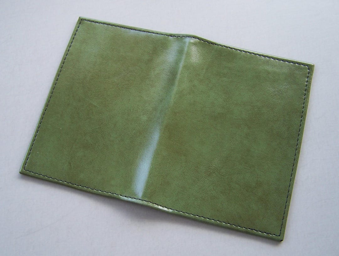 Green Top-stub Checkbook Cover - Moss Green Leather - Leather Top Stub ...