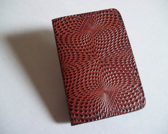Leather Card Case with Kaleidoscope Design - Use for Credit Cards, Thin Wallet etc.