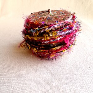 Carnival Spool no. 24 red pink yellow teal black mix tinsel tassel yarn trim image 2
