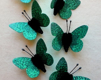 Wintergreen embellishments - sparkly watercolor butterfly vintage style pipe cleaner ornaments