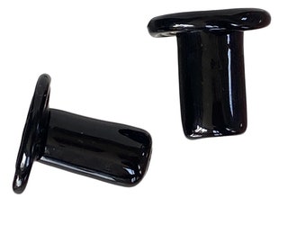 Knobs | Handcrafted Black Venetian Glass Shutter Knobs | Drawer Pulls | Kitchen, Bath, Shutters, Furniture | Set of 2