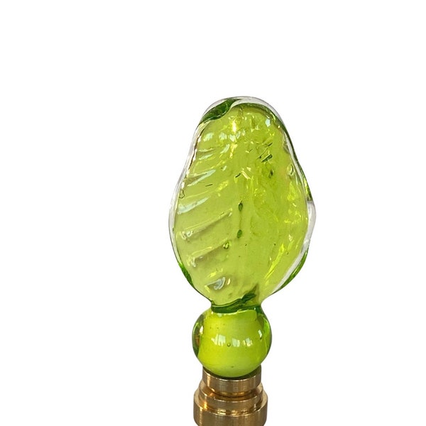 Finial for Lamp - White Flower Venetian Glass- Brass Hardware