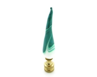 FINIAL - Handgemaakte Venetiaanse glazen groene lamp Finial - Messing of nikkel Finial - Hedendaagse Lamp Finial - Finials Houd lampenkappen vast