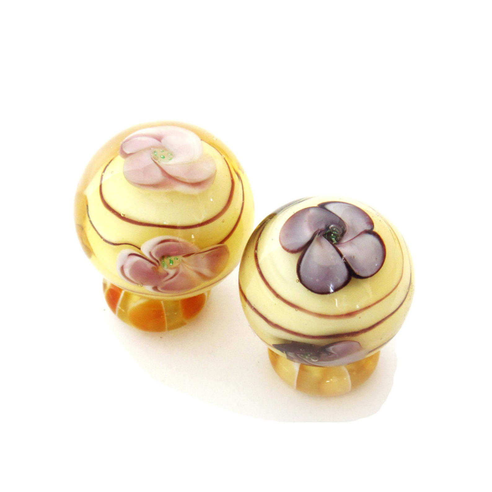 Perillas de gabinete tiradores de vidrio veneciano ámbar y | Etsy