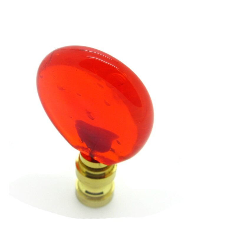 Finials Handmade Glass Lamp Finials ruby Red Etsy