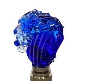 FINIAL for Lamp - Venetian Glass Ocean Wave Glass Sculpture, Gradated  Blue, Glass Lamp Finial - Brass or Nickel Finial 2.75 overall height