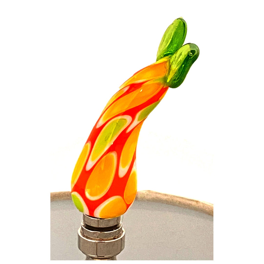 Finials for Lamps Glass Mermaid Tail Finial. Nautical Lamp Finial, Chartreuse, Orange