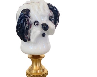 Finial for Lamp | Handmade Dog Lover's Venetian Glass Lamp Finial | overall height is 2.25 inch