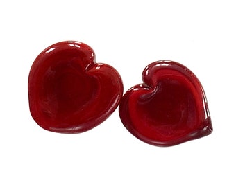 Knobs | Handcrafted Red Venetian Glass Heart Shaped Cabinet Knobs | Drawer Pulls | For Kitchen Cabinets, Bathroom, Shutters, & Furniture