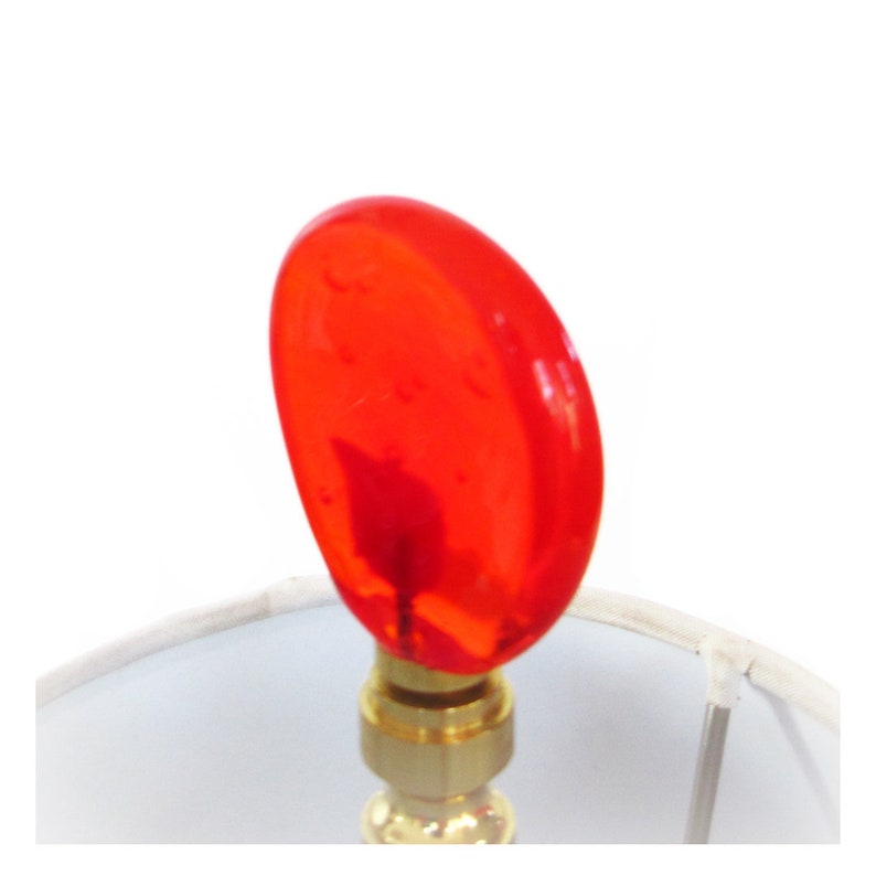Finials Handmade Glass Lamp Finials ruby Red Etsy
