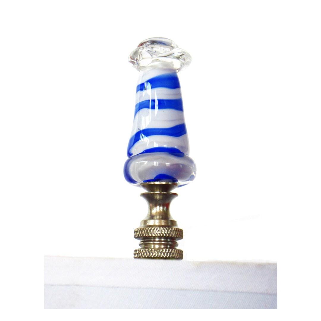 Handmade Glass Lighthouse Lamp Finial Yellow White Etsy